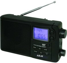 Akai APR-2418 ébresztőórás rádió, fekete