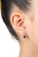 MOISS Csillogó ezüst fülbevaló gránát kővel EG000129