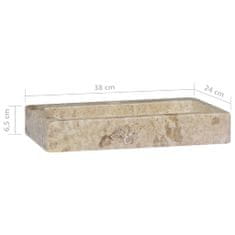 Greatstore krémszínű márvány mosdókagyló 38 x 24 x 6,5 cm