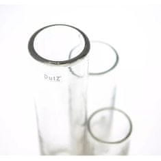 DutZ üvegváza, Henger, magassága 25 cm, átmérője 6,5 cm, színe tiszta