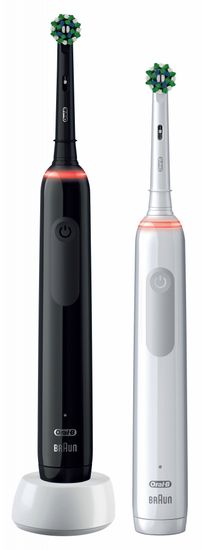 Oral-B Elektromos fogkefék Pro 3 - 3900, fekete és fehér Braun dizájnnal 