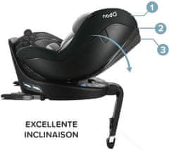 NADO X MIGO Autósülés O3 LITE I-SIZE 360 ° 40-105 cm 2021 BLACK STONE