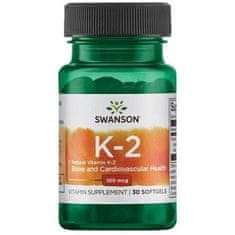Swanson K2-vitamin, mint MK-7 Natural, 100 mcg, 30 lágyzselé