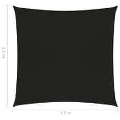 Greatstore fekete HDPE napvitorla 160 g/m² 2,5 x 2,5 m