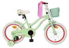 Virágos gyerek bicikli lányoknak, 16", zöld