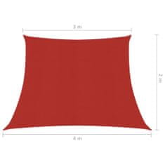 Greatstore piros HDPE napvitorla 160 g/m² 3/4 x 2