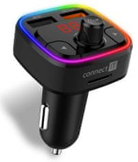 Connect IT CarRGB Bluetooth transzmitter, 2×USB+MicroSD CCC-9090-BK, fekete