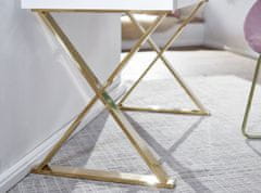 Bruxxi Famu íróasztal, 118 cm, fehér / arany