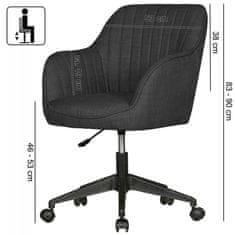 Bruxxi Mara irodai szék, textil kárpitozás, fekete