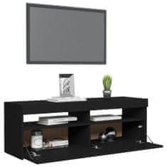 Greatstore fekete TV-szekrény LED-lámpákkal 120 x 35 x 40 cm