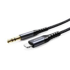 TKG Adapter: Joyroom stereo audio AUX kábel Lightning - Jack (3,5mm) adapter fekete, 1m