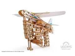UGEARS 3D fából készült mechanikus puzzle kidobó repülőgép