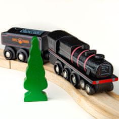 Bigjigs Rail Black 5 mozdony fából készült másolata