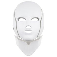 Ápoló LED maszk arcra és nyakra fehér (LED Mask + Neck 7 Colors White)