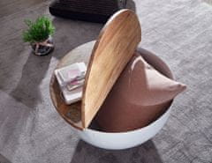 Bruxxi Gola dohányzóasztal, 60 cm, tömör mangó / fehér