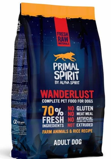 Primal Spirit Dog 70% Wanderlust, 1 kg