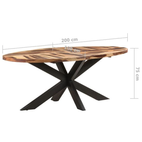 Vidaxl ovális akácfa étkezőasztal paliszander felülettel 160x90x75 cm