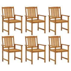 Greatstore 6 db tömör akácfa kerti szék párnákkal