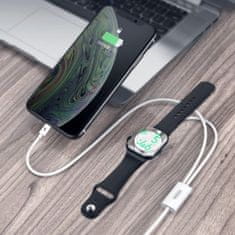 Joyroom Ben Series vezeték nélküli töltő Apple Watch + kábel USB / Lightning 1.5m, fehér
