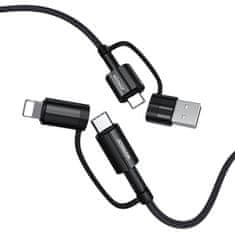 Joyroom 4in1 kábel USB-C / USB - USB-C / Lightning QC PD 3A 60W 1.2m, fekete