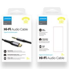 Joyroom Hi-Fi Audio kábel 3.5 mm jack - USB-C 2m, fekete
