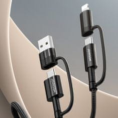 Joyroom 4in1 kábel USB-C / USB - USB-C / Lightning QC PD 3A 60W 1.2m, zöld