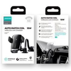 Joyroom Auto Match Arm autós telefontartó, Qi töltő 15W, fekete