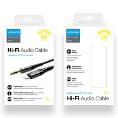 Joyroom Hi-Fi Audio kábel 3.5 mm jack / Lightning 2m, fekete