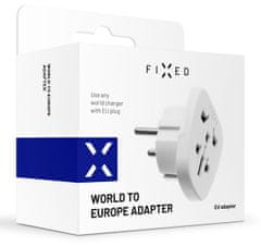 FIXED Adapter EU Adapter a UK, USA, AUS töltők csatlakoztatásához az EU-s aljzatokhoz FIXCT-EU, fehér