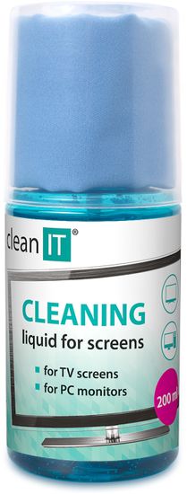 CLEAN IT Tisztítófolyadék + mikroszálas kendő, 200 ml
