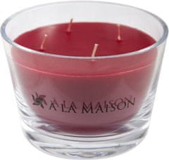 A La Maison Az illatos gyertya PIROS üvegben 70 órán át ég