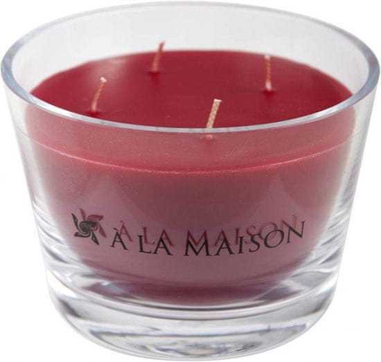 A La Maison Az illatos gyertya PIROS üvegben 70 órán át ég