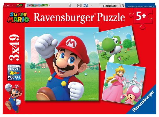 Ravensburger 051861 Puzzle Super Mario, 3x49 darab