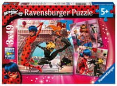 Ravensburger Puzzle Varázslatos Katicabogár és Fekete Macska, 3x49 darab