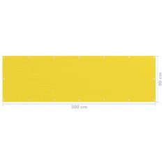 Greatstore sárga HDPE erkélytakaró 90 x 300 cm