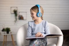 BuddyPhones Play+ gyermek bluetooth fejhallgató mikrofonnal, világoskék