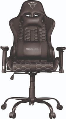 Trust GXT 708 Resto, fekete (24436) gamer, ergonomikus szék, állítható kartámaszok, nyaki ágyéki párna