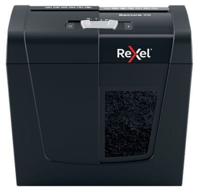 Rexel Secure X6 papír A4 érzékeny személyes irodai kellékek dokumentumok térfogata 10 liter kézi hátra előre hátra 