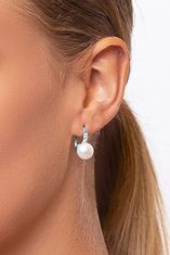 Brilio Silver Csodálatos ezüst fülbevaló gyönggyel és cirkónium kővel EA94