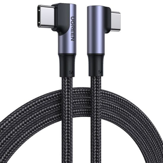 Ugreen Elbow kábel USB-C / USB-C QC PD 100W 5A 2m, fekete