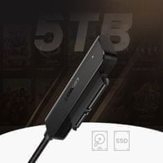 Ugreen CM321 adapter HDD SSD 2.5'' SATA III 3.0 - USB 3.2, fekete