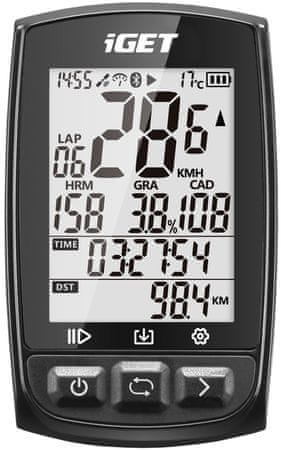 GPS kerékpáros számítógép nagy teljesítményű kerékpáros számítógép iGET C210 tiszta, könnyen olvasható kijelző 2,2 hüvelykes GPS fekete-fehér kijelző biztonsági GPS intelligens GPS kerékpáros számítógép