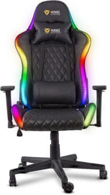 Gamer szék Genesis Trit 600 RGB, szék PC-hez, forgószék