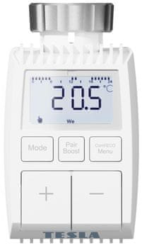 Tesla Smart termostátfej TSL-TVR-TV01ZG intelligens fűtésvezérlés radiátorok intelligens fűtésvezérlés ZigBee app rendszer egyszerű telepítés hőmérséklet érzékelő nyitott ablak érzékelés kézi hőmérséklet beállítás távvezérlés applikáción keresztül intelligens naptár napi heti beállítások gyors hőmérséklet változtatás fűtési megtakarítás fűtési ciklusok és épület hőmérsékleti sajátosságok fejlett tanulási funkciója TaHoma vezérlőrendszer intelligens otthon kényelmes fűtésvezérlés távoli radiátor vezérlés