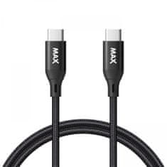 MAX USB-C kábel, 95W, 1 m, fonott, fekete (UCCC1B)