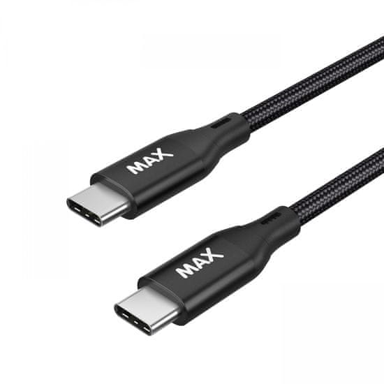 MAX USB-C kábel, 95W, 2 m, fonott, fekete (UCCC2B)