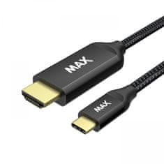 MAX USB-- HDMI 2.0 kábel, 2 m, fonott, fekete (UCHC2B)