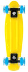 Spokey FISH Pennyboard világító LED kerekekkel, sárga