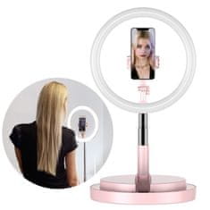 MG Selfie Ring LED szelfi lámpa, körfény, rózsaszín