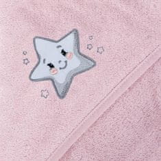 Ceba Baby Frottír kapucnis fürdőlepedő 100 x 100, Star Pink